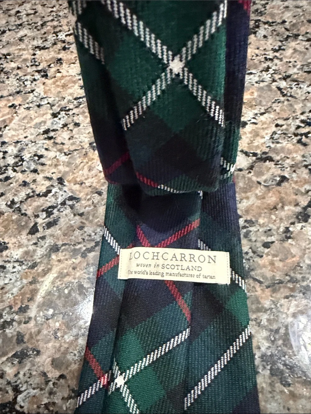 Lochcarron MacKenzie Modern Tartan Tie - Green & Blue